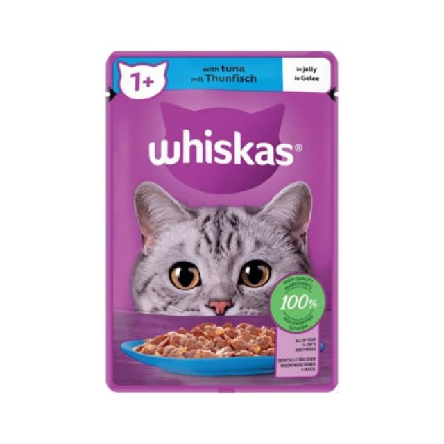 Whiskas Whiskas 1+ Cat Food Tuna In Jelly 85g Pouch (Pack of 28) 505406 505406