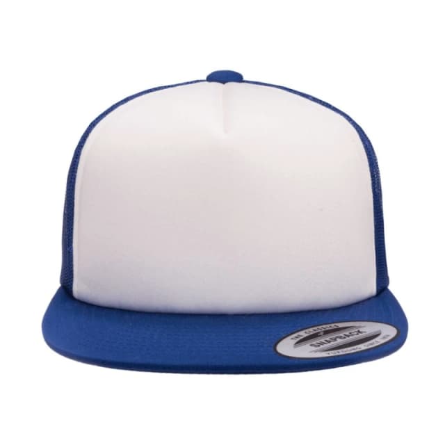 Flexfit by Yupoong Mens Foam Trucker Cap With White Front in Royal Royal Male One Size