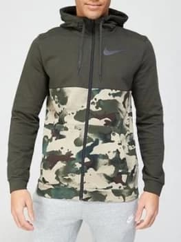 Nike Training Dry Full Zip Hoodie - Khaki
