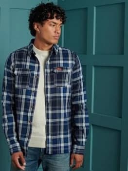 Superdry Classic Lumberjack Shirt, Navy Size M Men