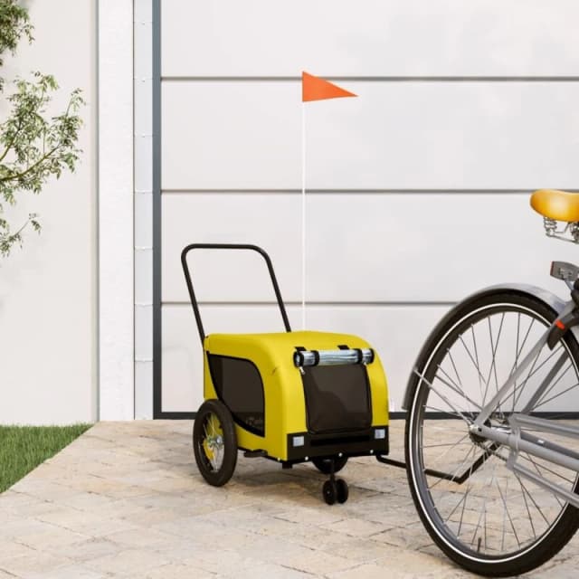 VIDAXL Vidaxl - Pet Bike Trailer Yellow and Black Oxford Fabric and Iron 8720845771003
