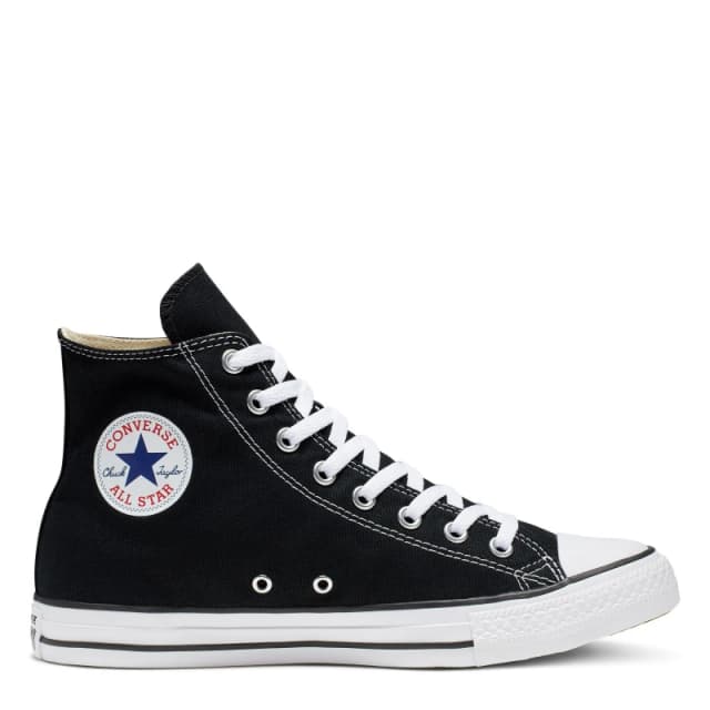 Converse Kids All Star High Top Black And White Canvas Printed Classic Trainers, 4.5