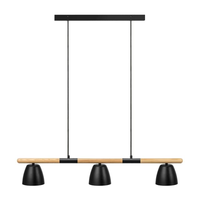 Nordlux Theo Indoor Rail Light Black Metal GU10 Wood - Mains Powered, IP20 Black Unisex