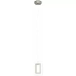 Pendant Light Colour Satin Nickel Shade Satined Plastic Bulb LED 1x5.4W