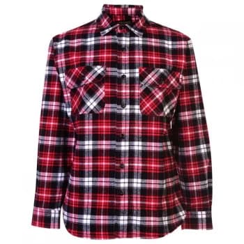 Dunlop Brawny Workwear Shirt Mens - Black/Red