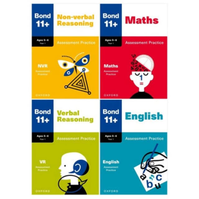 BOOKS4PEOPLE Bond 11+ Maths English Verbal Non-Verbal Reasoning Assessment Practice 5-6 Years 4 Books Set (Bond Assessment Papers)