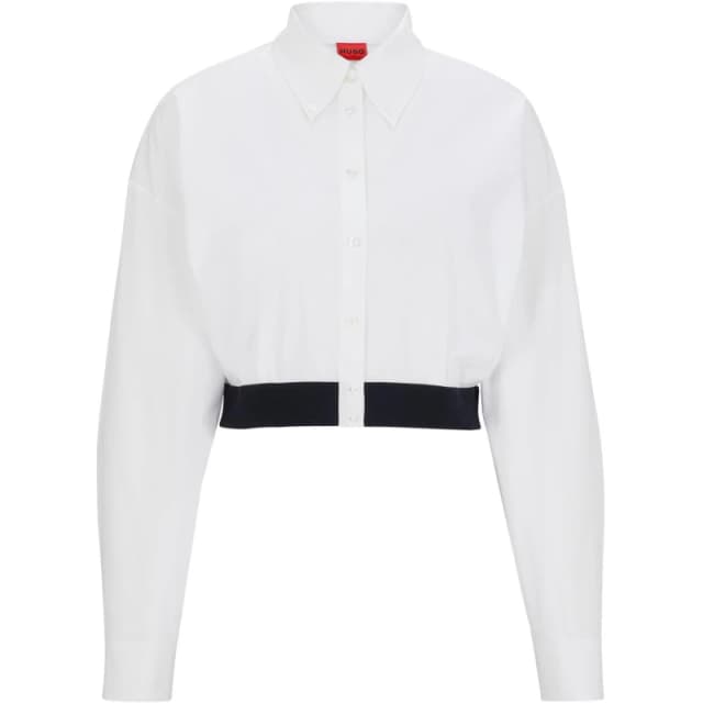 Hugo Womens Evesia Long Sleeve Long Blouse White female 4 (XXS)