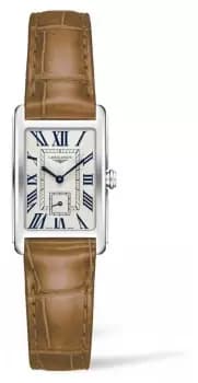 LONGINES L52554714 DolceVita Womens Brown Leather Strap Watch