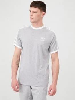 Adidas Originals 3 Stripe California T-Shirt - Medium Grey Heather