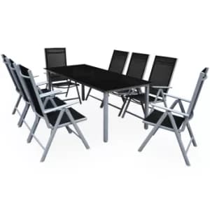 8 Seat Garden Dining Set Bern Silver Aluminium