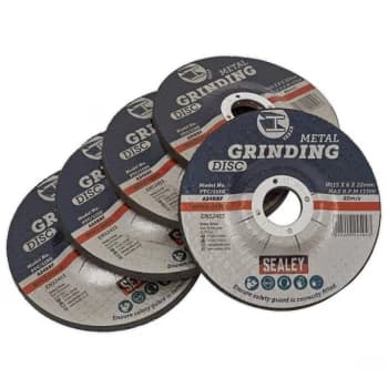 Sealey PTC/115G5 Grinding Disc Ø115 x 6mm Ø22mm Bore - Pack of 5