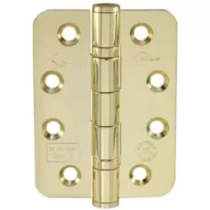 Eclipse - Stainless Steel Grade 13 Radius Corner Ball Bearing Hinge - 102 x 76 x 2.7mm (Electro Brass) (2 Pack)