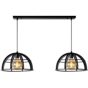 Lucide DIKRA - Bar Pendant Light - 2xE27 - Black