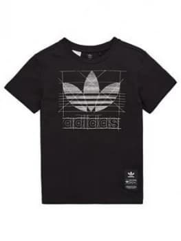 Boys, adidas Originals History Tee - Black, Size 15-16 Years