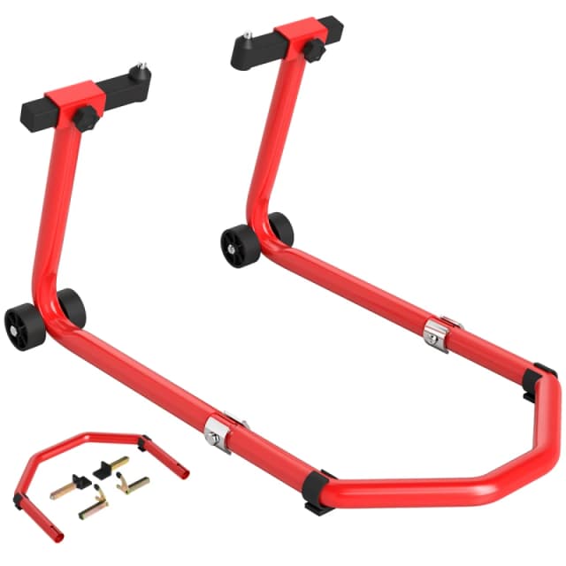 HOMCOM HOMCOM Motorcycle Stand, 390 kg Front/Rear Paddock Stand, Red