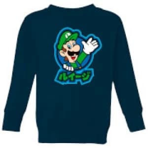 Nintendo Super Mario Luigi Kanji Kid's Sweatshirt - Navy - 11-12 Years
