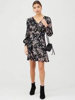 Whistles Mottled Animal Button Front Dress - Pink/Multi