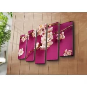 5PAT-27 Multicolor Decorative Canvas Painting (5 Pieces)