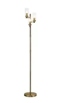 Floor Lamp, 3 x E14, Antique Brass