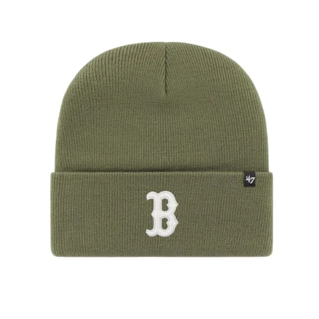 Boston Red Sox Mens Haymaker MLB 47 Knitted Cuff Beanie in Olive Olive Male One Size