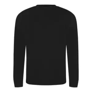 AWDis Mens Long Sleeve Tri-Blend T-Shirt (M) (Solid Black)