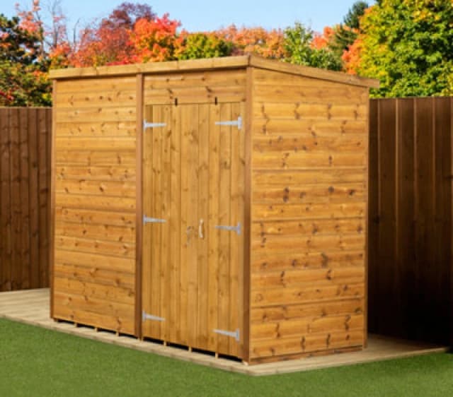 Empire Sheds Empire Modular Pent 8X4 Dipped Treated Tongue And Groove Wooden Garden Shed Double Door (8' X 4' / 8ft X 4ft) (8X4)