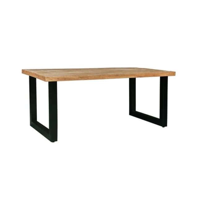 Jaipur Furniture Ltd Induse Dining Table - Mango Wood/Iron - L90 x W180 x H76cm - Mango PP Saw Finish in Brown Brown Unisex