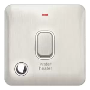 Schneider LSD 20AX Double Pole Switched LED Flex Outlet White Insert Stainless Steel - GGBL2014WHWSS