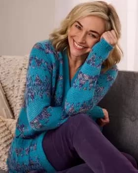 Cotton Traders Womens Longline Edge-To-Edge Cardigan in Green