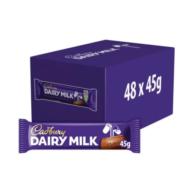 Cadbury Cadbury Dairy Milk Chocolate Bar 45g (48 Pack) 968169 968169