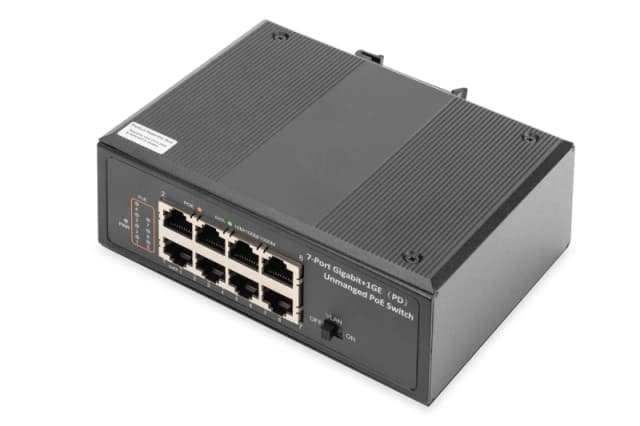 Digitus 7 Port Gigabit Ethernet Netzwerk PoE Switch. Industrial. Unman