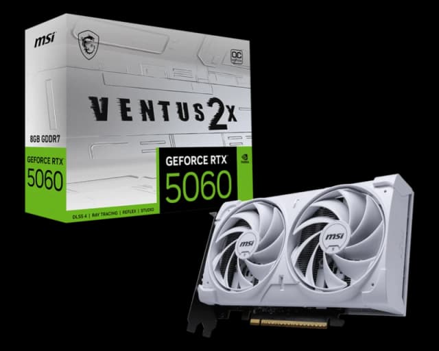 MSI GeForce RTX 5060 8G VENTUS 2X OC White 8GB GDDR7 Graphics Card