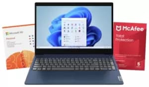 Lenovo IdeaPad 3i 15.6" i5 8GB 512GB Laptop Bundle - Blue