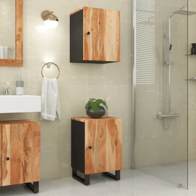 VIDAXL Bathroom Cabinet 38x33x58cm Solid Wood Acacia Vidaxl 351995