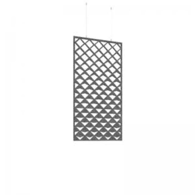 Piano Chords Acoustic Patterned Hanging Screens In Dark Grey H1200 x W600mm with Hanging Wires And Hooks - Reflection (4 Pack)