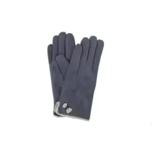 Eastern Counties Leather Womens/Ladies Gaby Faux Suede Touch Screen Gloves (One size) (Navy)
