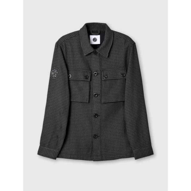 Pretty Green Mens Kilburn Relaxed Fit Overshirt Overshirts Small Black 60037303350