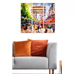 MDF8986482 Multicolor Decorative MDF Painting (3 Pieces)