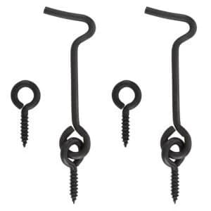 BQ Black Metal Hook Eye L50mm Pack of 2