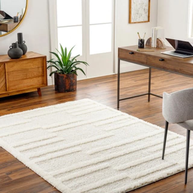 Livabliss Shaggy Modern Plush Pile Beige/ivory Bahrani Area Rug 120 X 170 Cm - Easy Care, Non Shedding, Ideal For Living Room & Bedroom