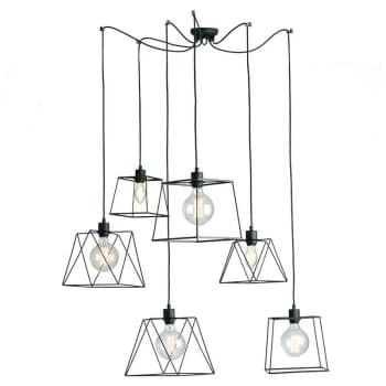 Fan Europe Lighting - Fan Europe BROOKLYN 6 Light Cluster Pendant Ceiling Light Black 250cm