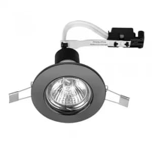 MiniSun Non-Fire Rated Steel Fixed Downlight in Black Chrome