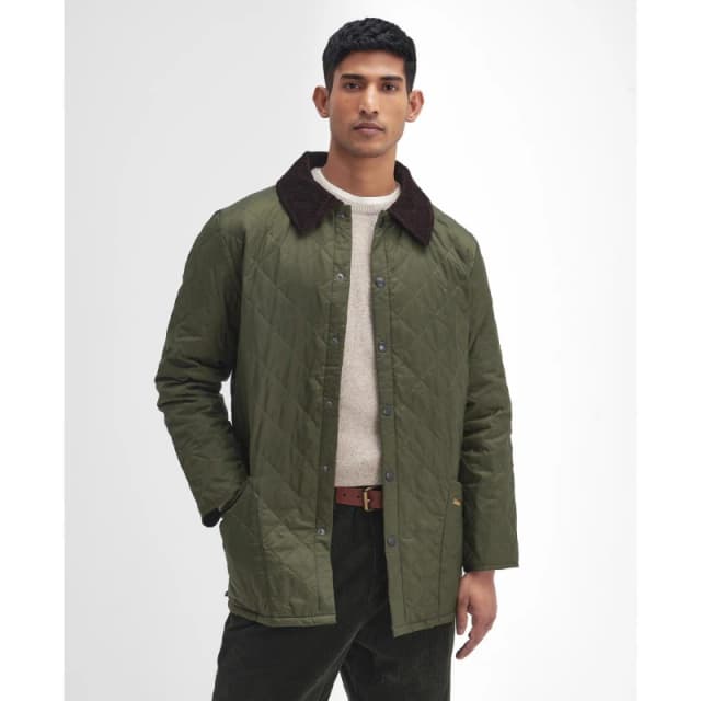 Barbour Mens Heritage Liddesdale Diamond Quilted Long Sleeve Quilted Jacket Green OL71 male 3XL