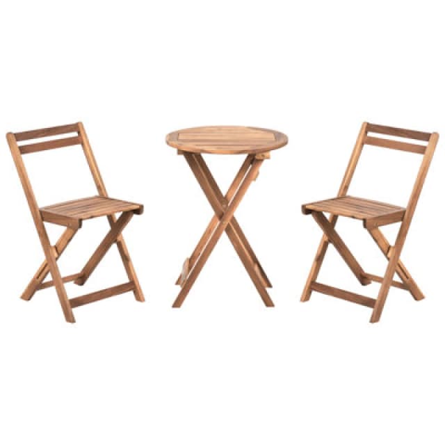 Beliani Bistro Set Folding Sacile Acacia Wood Brown