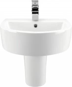 Wickes Style Ceramic Basin with Semi Pedestal - 500mm