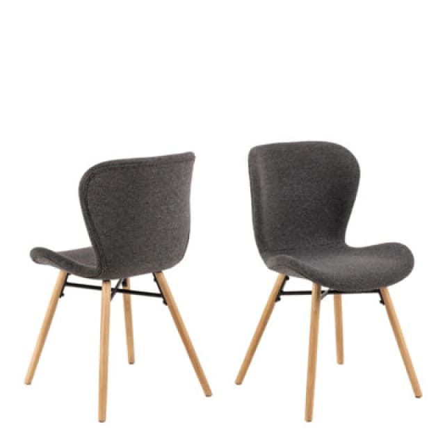 Furniture To Go Batilda Dining Chairs With Grey Fabric And Oak Set Of 2
