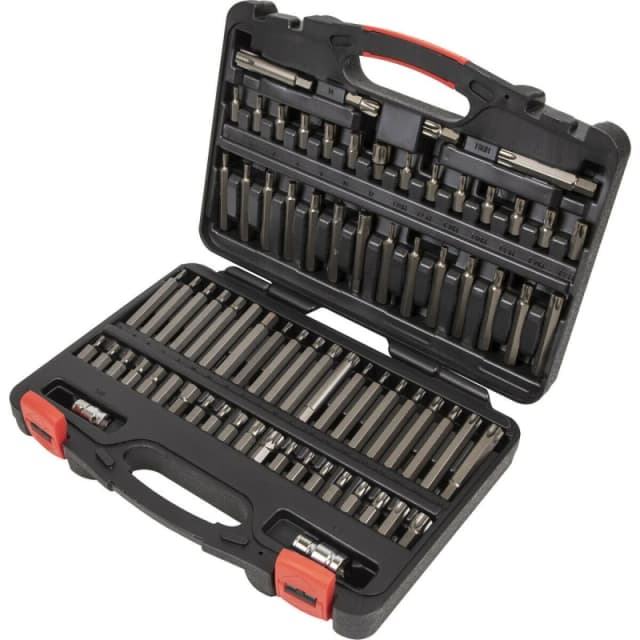 Loops 74pc TRX-Star SECURITY / Hex / Spline / Ribe Socket Bit Set 3/8" & 1/2" Sq Drive Multi
