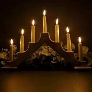 Premier Decorations Ltd - Premier Christmas Battery Flickabrights White Candlebridge with 7 Warm White LEDs