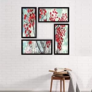 SET_050 Multicolor Decorative Framed Painting (4 Pieces)