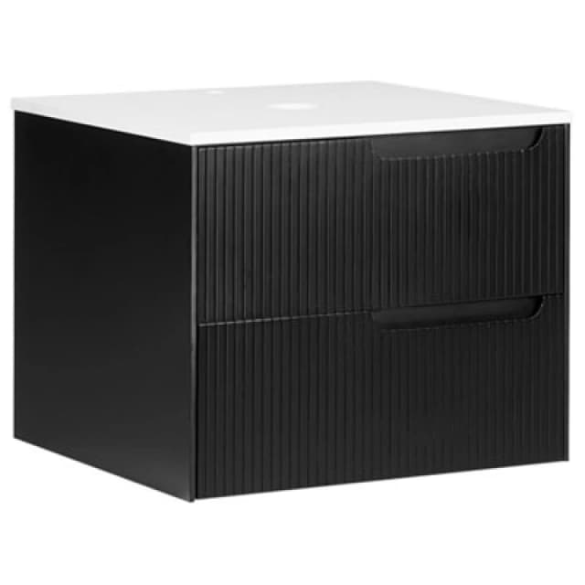 Beliani Wall Mounted Vanity Unit Quintela 60 Cm Black